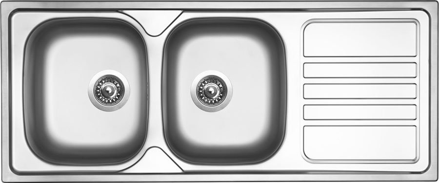Kuchynský drez Sinks OKIO 1200 DUO V 0,6mm nerez matný