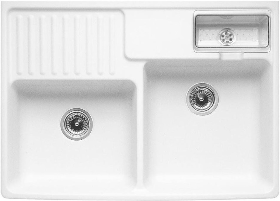 Kuchynský drez Villeroy & Boch Double 895.2 keramika biela
