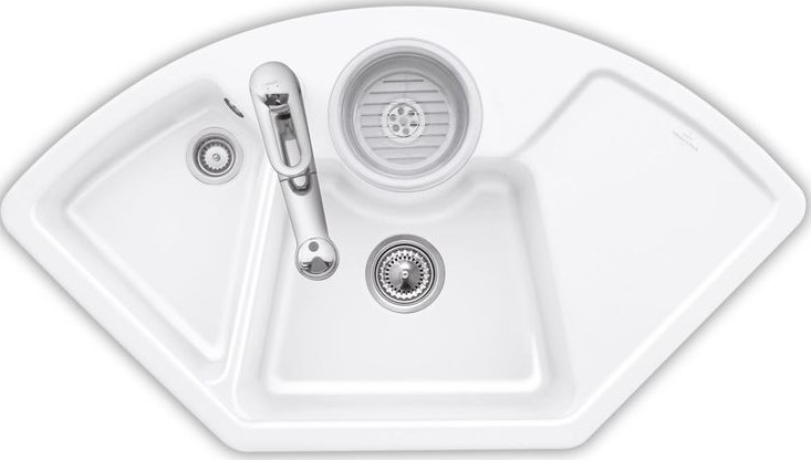 Kuchynský drez Villeroy & Boch Solo Corner 1075.20R keramika biela