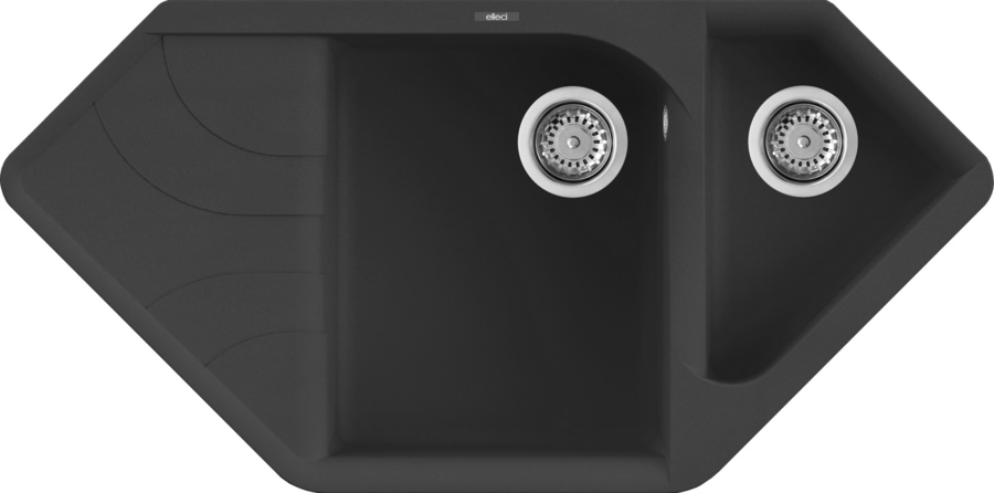 Kuchynský drez Elleci EGO CORNER G40 full black