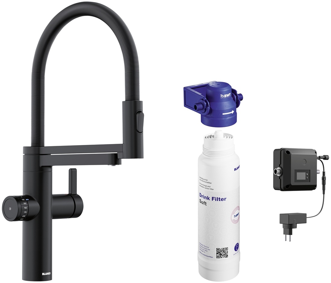 Drezová batéria Blanco EVOL-S PRO čierna matná + filtračná sada 526636