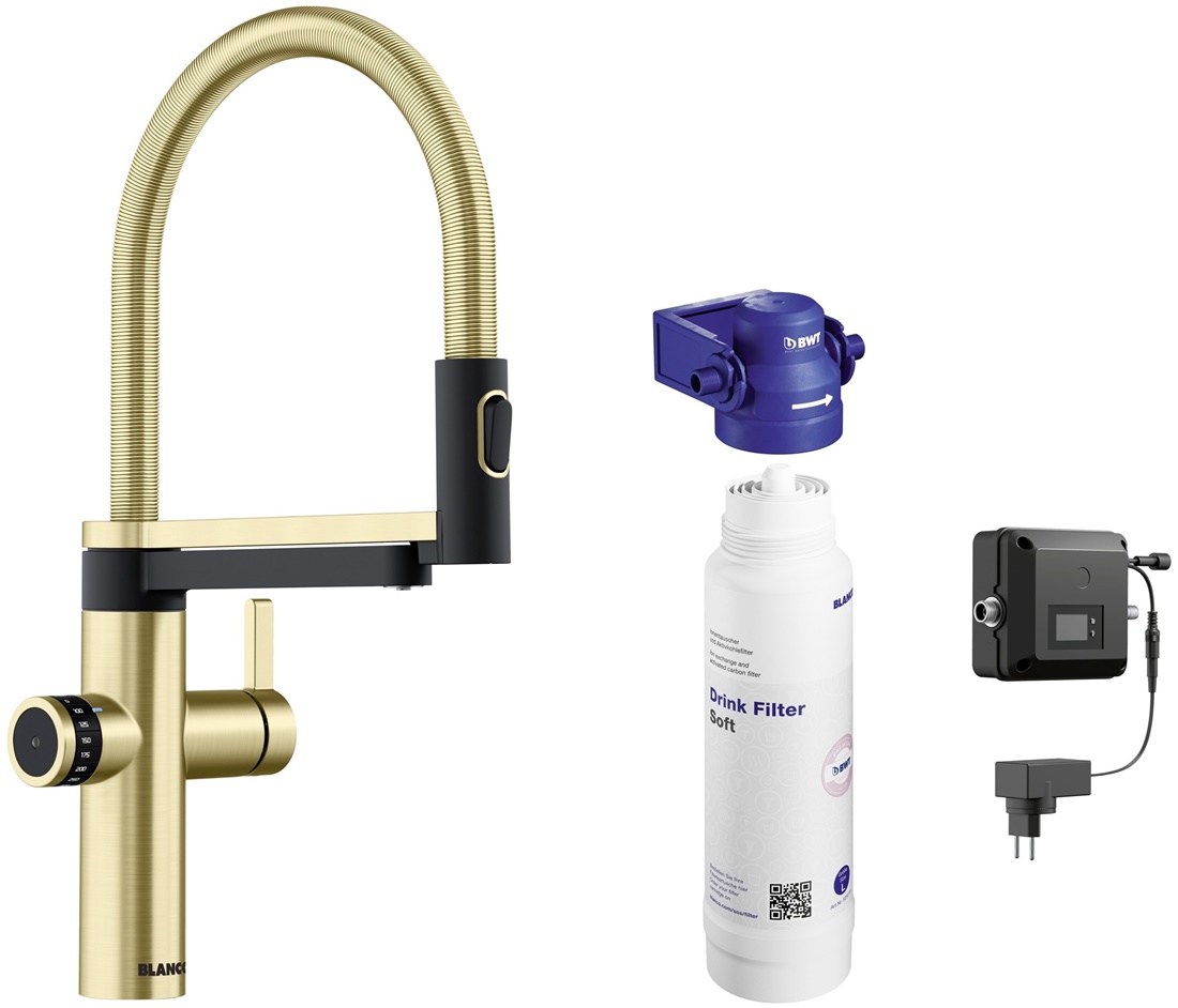 Drezová batéria Blanco EVOL-S PRO satin gold + filtračná sada 527430