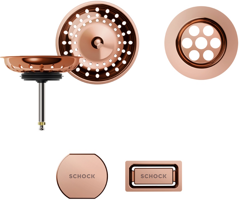 Schock viditeľné časti Copper brushed 400051COB