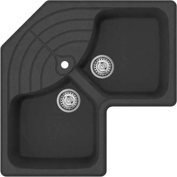Kuchynský drez Elleci MASTER CORNER G6 black metallic